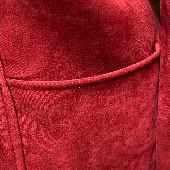 Ellen Fog Red Micro-Fiber Button Front Jacket - Picture 3 of 6